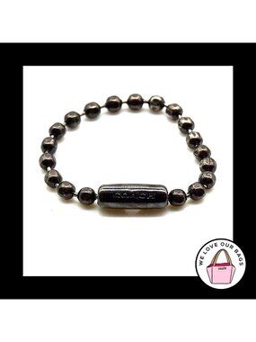 NEW 3" COACH Embossed 2.4mm Gunmetal Gray Ball Chain for Bag Hang Tag Charm Fob